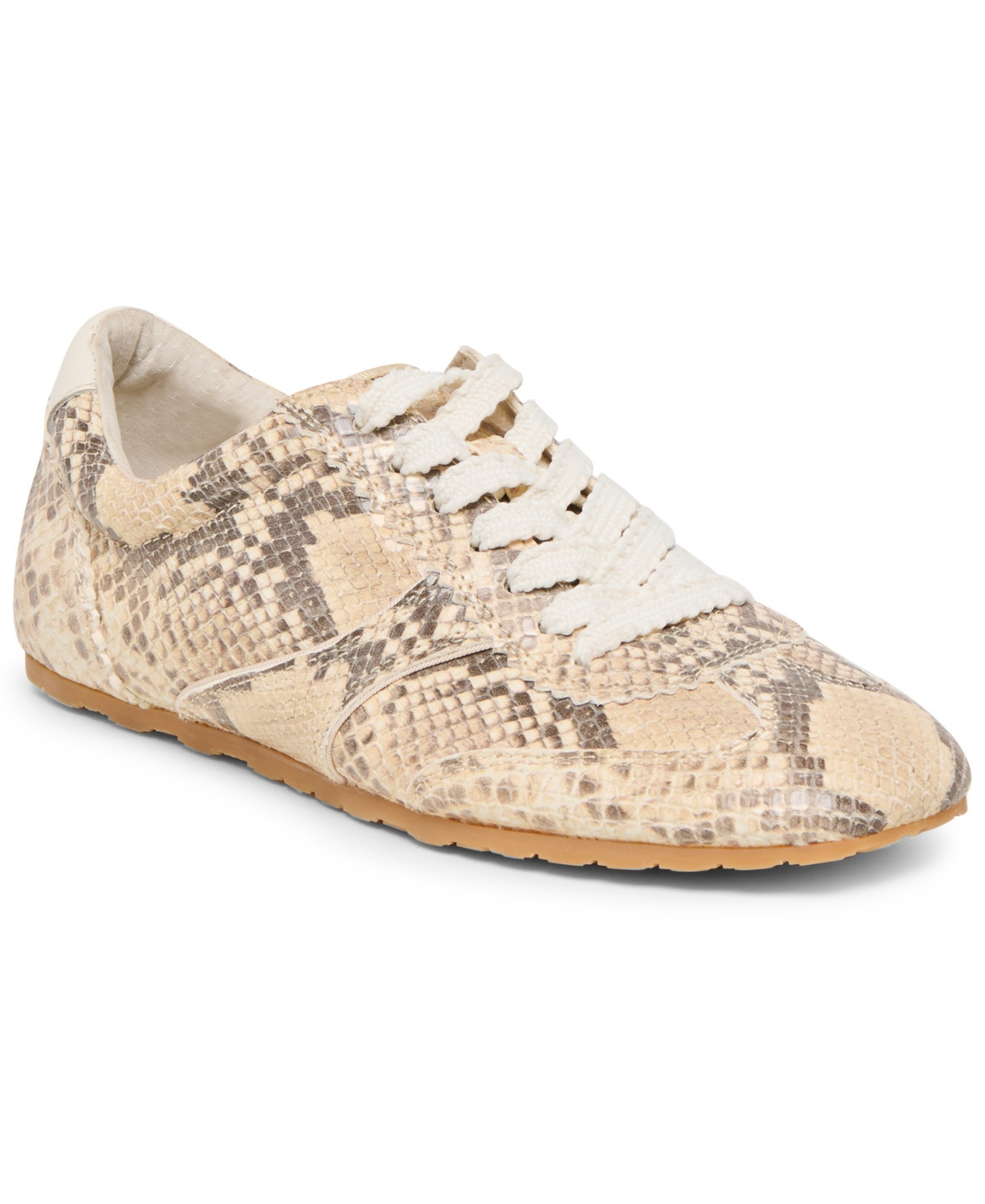 Dolce Vita Women's Dorie Low Profile Lace-Up Sneakers - Natural Snake Embossed Leather | Macy's