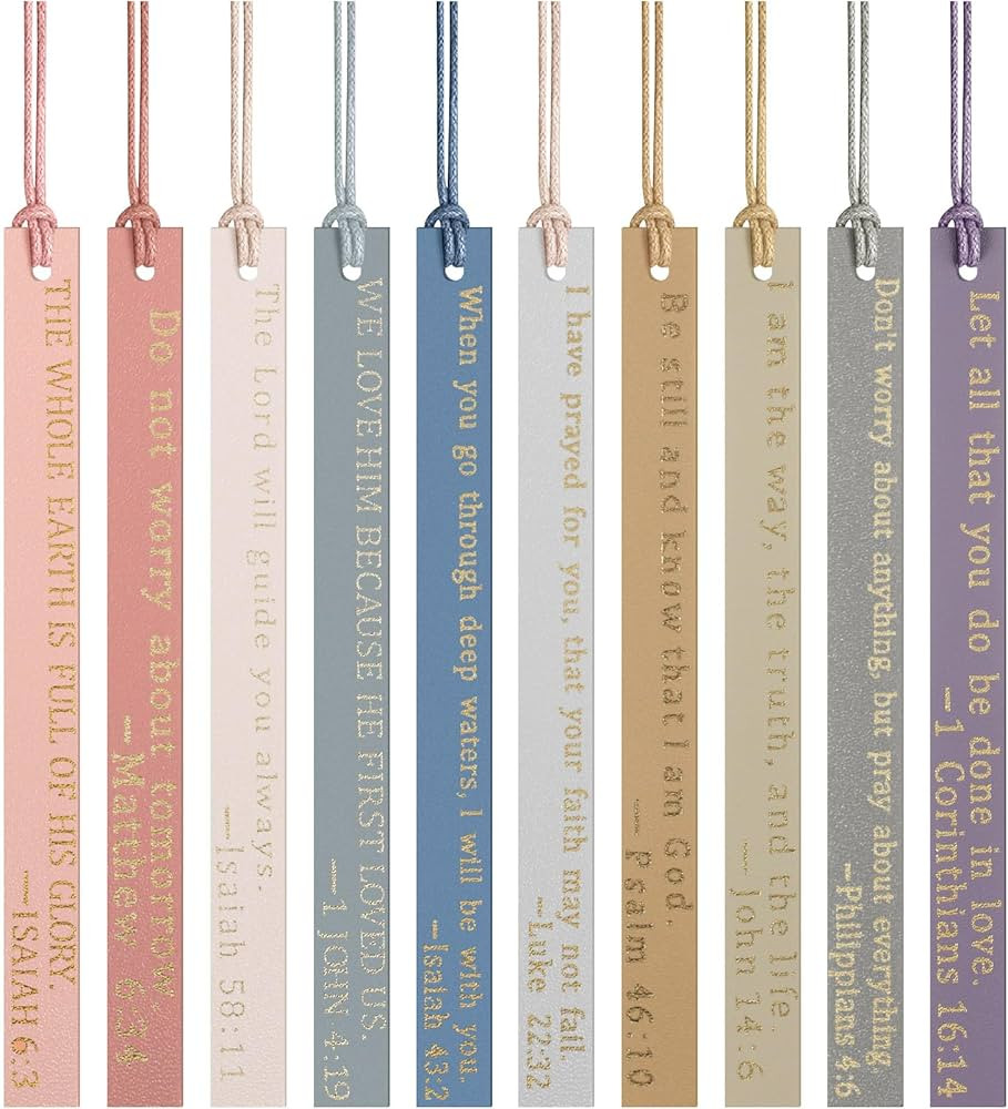 10 Pcs Christian Bookmarks for Women Leather Bookmarks Handmade Bible Bookmarks Christian Gifts f... | Amazon (US)