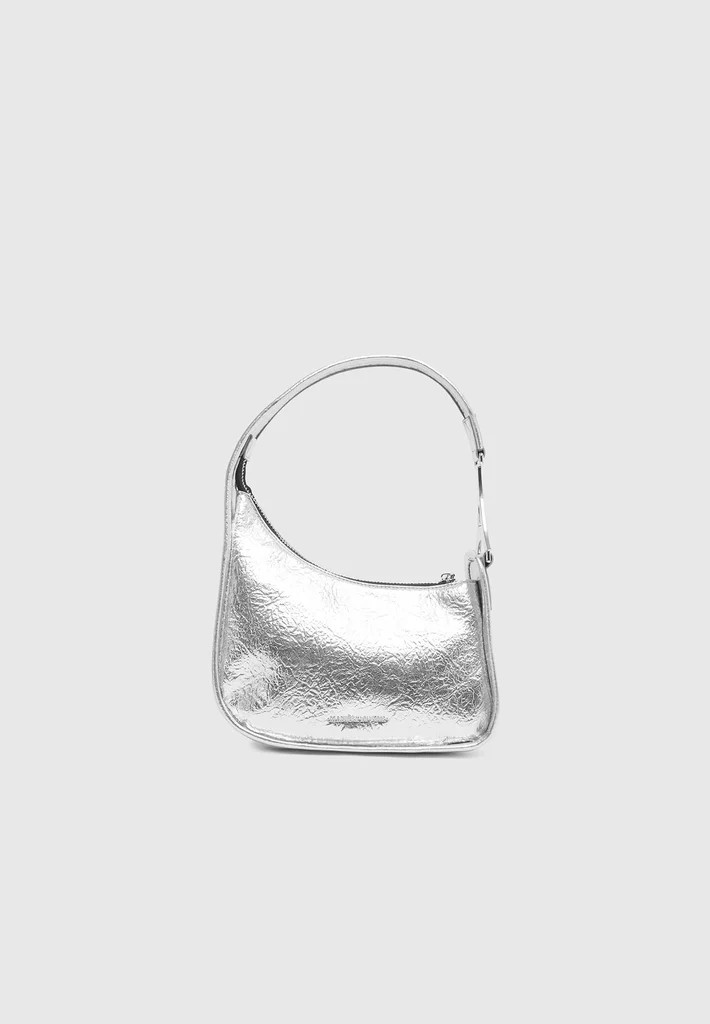 L'Eiffel Textured Handbag - Silver | Maniere De Voir