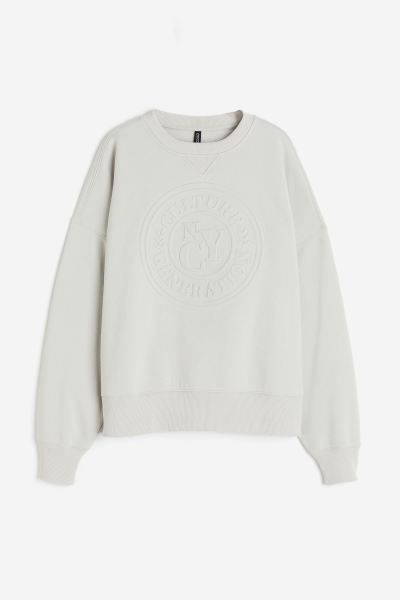 Oversized Sweatshirt with Motif - Light gray/NYC - Ladies | H&M US | H&M (US + CA)