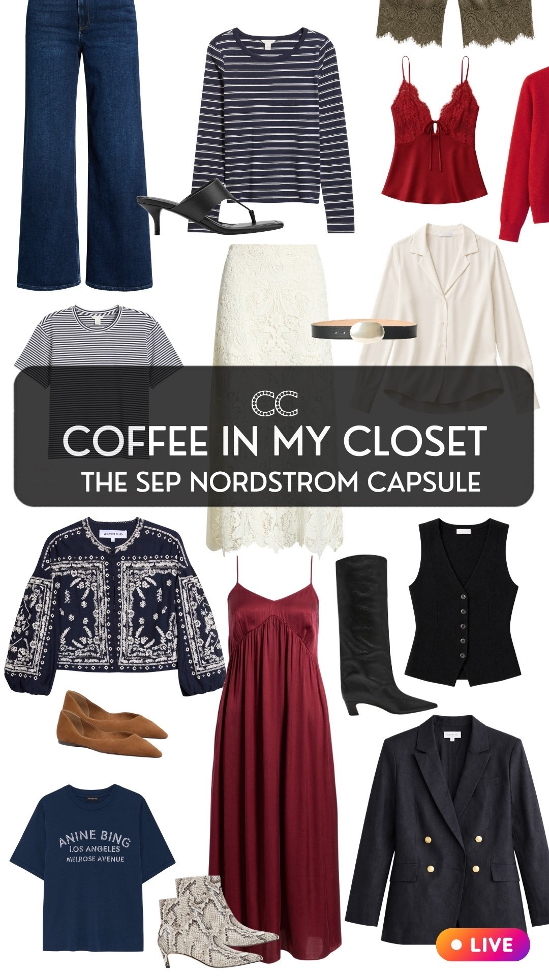 The calendar says fall. My weather app disagrees. 

The most expensive clothes in your closet are the ones you never wear. This capsule is designed to make sure you do.

Instagram Live Coffee in my Closet

Promo code CLOSETCHOREO15 @Paige