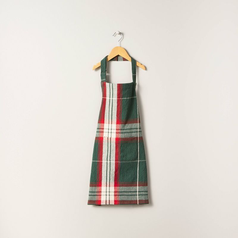 Holiday Plaid Cooking Apron Green/Red - Hearth & Hand™ with Magnolia | Target