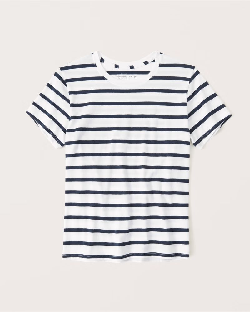 Women's Short-Sleeve Striped Relaxed Tee | Women's Tops | Abercrombie.com | Abercrombie & Fitch (US)