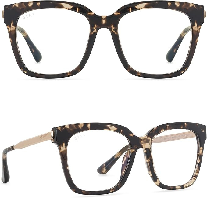 DIFF Bella Designer Square Oversized Computer Blue Light Blocking Glasses for Women | Amazon (US)