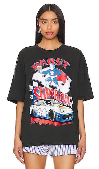 Pabst Supercool Racing Oversized Tee in Black Pigment | Revolve Clothing (Global)