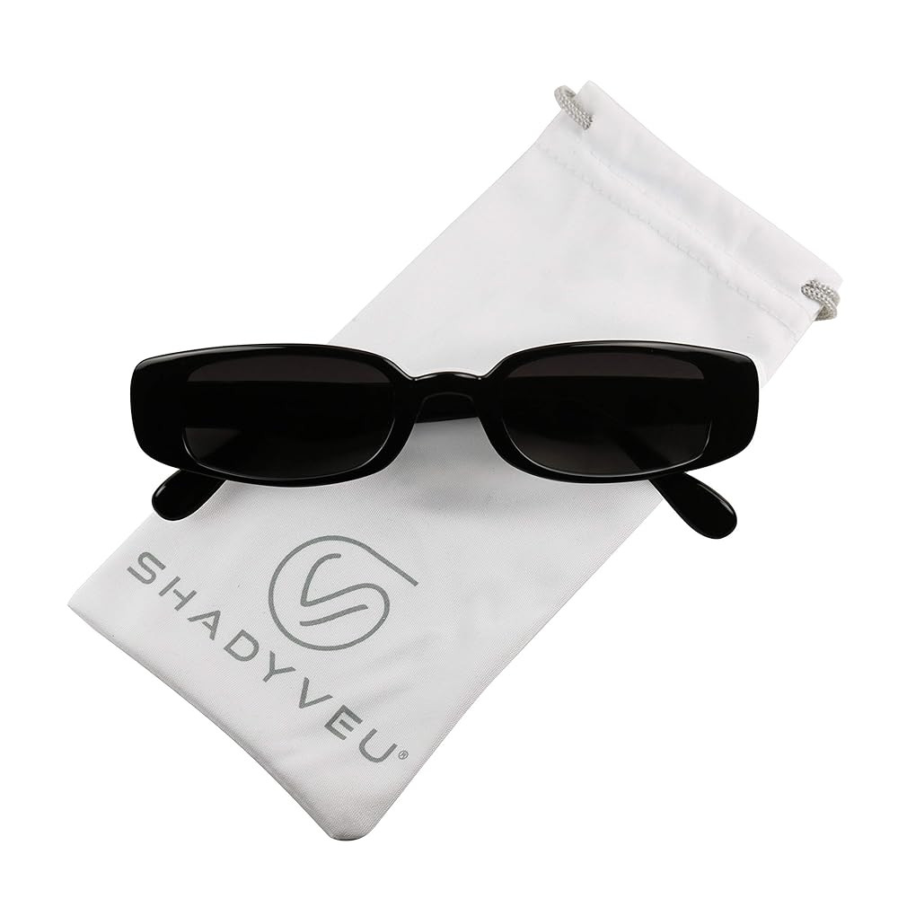 ShadyVEU Slim Classic Rectangular Sunglasses UV Protection 90’s Vintage Small Wide Retro Frame ... | Amazon (US)
