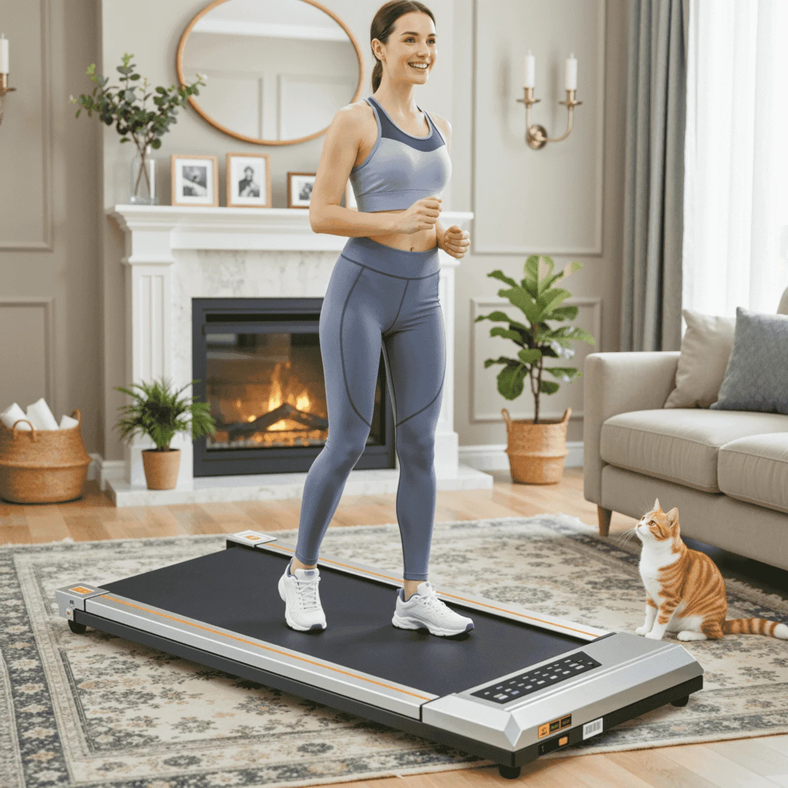 Naipo Treadmill Walking Pad 2.5HP with Large LCD Display Portable Wheels and Max Capacity 265lb f... | Walmart (US)