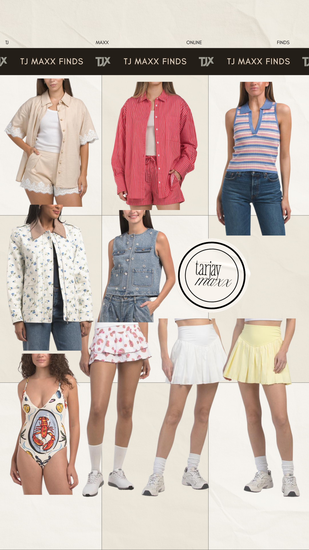 TJ Maxx online clothing finds have been so good lately. I spotted the Free People Swing of Things skorts on the site along with the prettiest linen lace set. Lace is having such a moment right now and we’re seeing it everywhere this season — especially in lighter spring fabrics like linen. 
date night outfits, spring outfits 2026, vacation outfits beach, easter basket stuffers, easter dress women, spring dresses, work outfits, st patricks day outfit women, business casual workwear, plus size fashion, tj maxx clothing finds, free people finds, lace trend, spring fashion trends, linen outfits 

 #LTKgrwm #LTKootd #LTKWorkwear