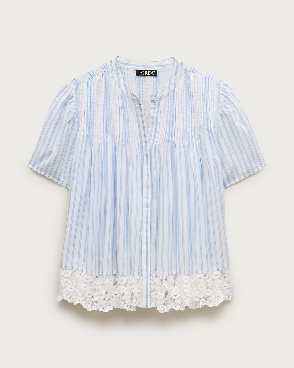 Lace-trim short-sleeve top in cotton voile | J. Crew US