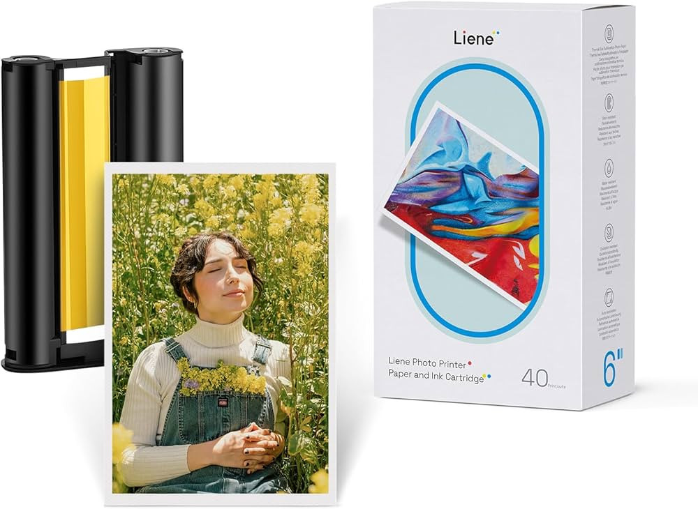 Liene Amber M100/M200 4x6'' Photo Printer Paper & Cartridge, 1 Cartridge Refill & 40 Photo Papers... | Amazon (US)