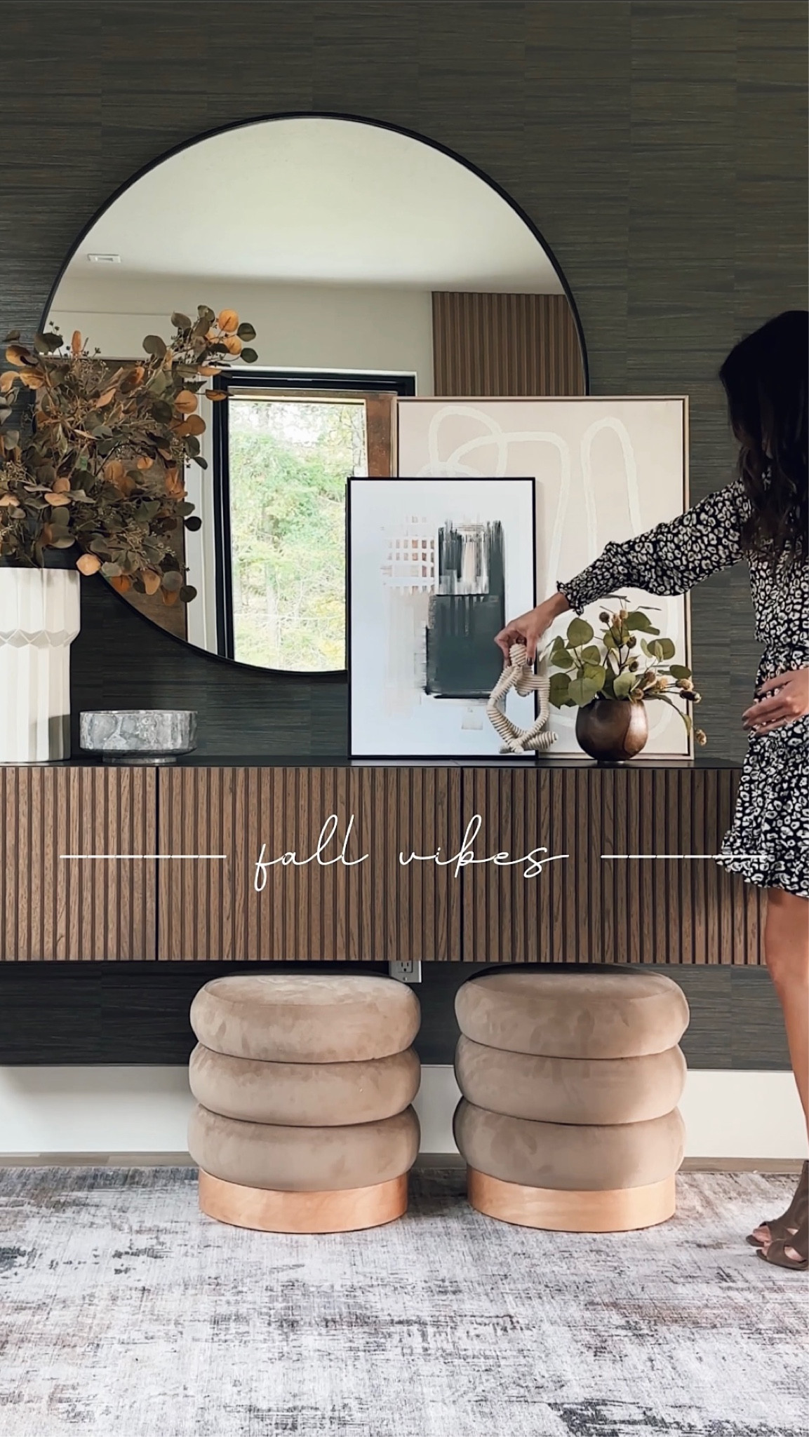 I absolutely love how my entryway turned out! Between the large round mirror, layering and hints of fall it really adds a cozy, warm fall vibe in my home. 

#LTKFindsUnder100 #LTKHome #LTKSaleAlert