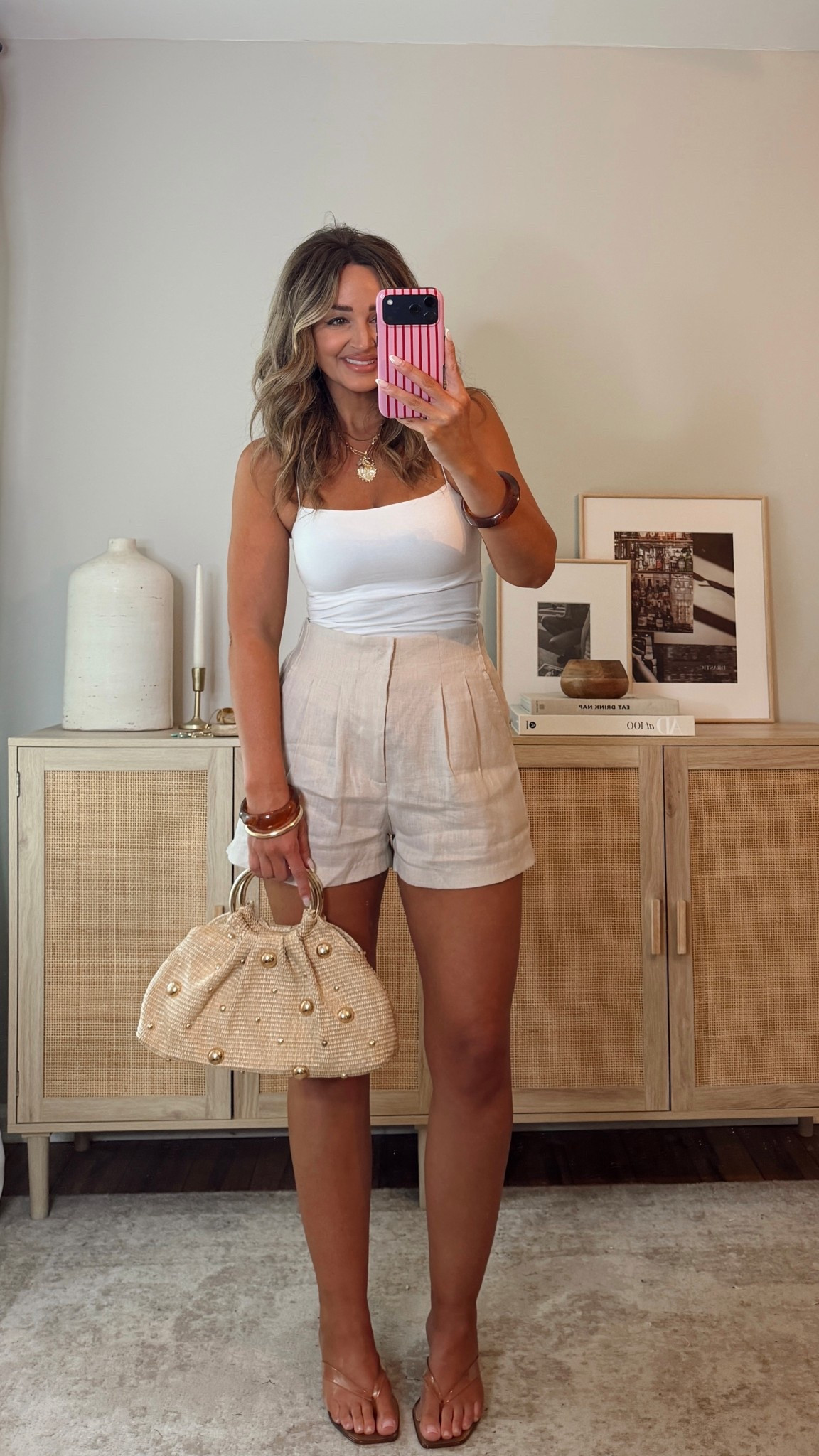 35% off with LEANN35, if expired use code LEANN30 easy neutral chic outfit! love this cami, a versatile staple! wearing a size S in both. LOVE the jelly kitten heels! vici, summer outfit 

#LTKootd