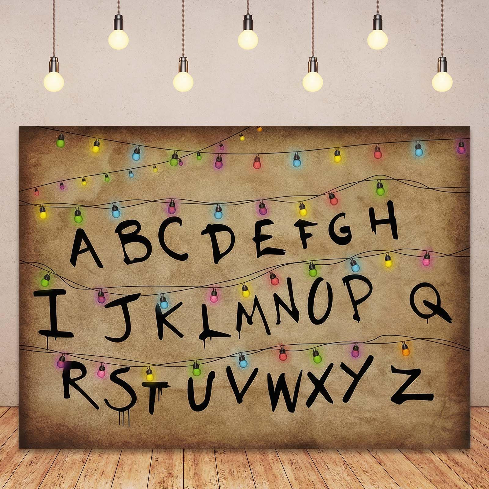 Colourful Light String Rustic Alphabet Backdrop for Halloween Birthday Party Decor Cake Table Ban... | Amazon (US)