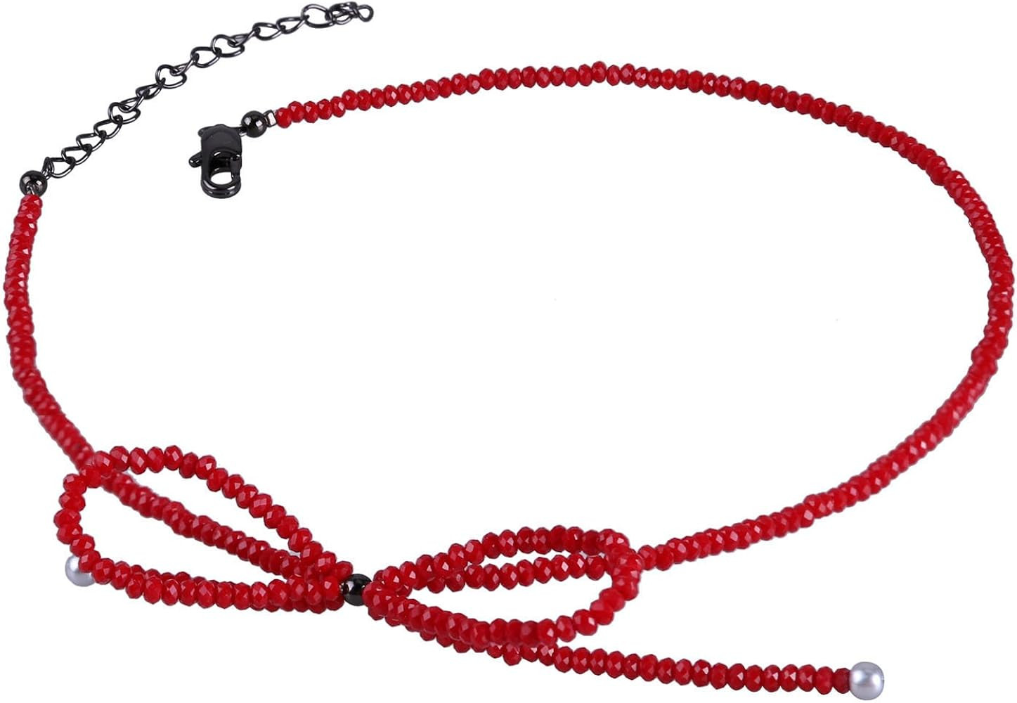 KELITCH Womens Crystal Beads Necklaces Cute Bow tie Choker Necklaces Bridesmaid Dress Bow Necklac... | Amazon (US)