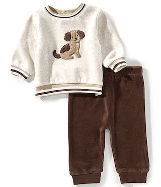 Little Me Baby Boys Long Sleeve Fluffy Puppy T-Shirt & Pants Set | Dillard's | Dillard's