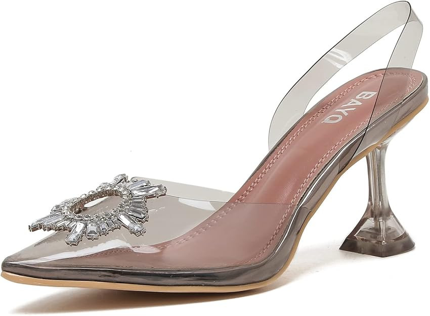 Women's Clear Heels Sandals - Wedding Pointed Toe Heel Sandals Clear Pumps for Women - Sexy Ladie... | Amazon (US)