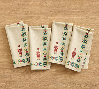 Nutcracker Cotton Napkins - Set of 4 | Pottery Barn (US)