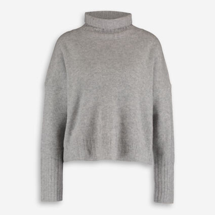 Grey Cashmere Cowl Neck Jumper | TK Maxx