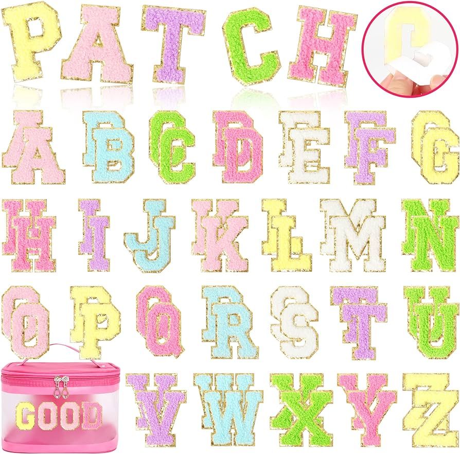 Chenille Letters Self Adhesive Patches: KINGSOW 52PCS Self-Adhesive Varsity Iron on Letter Patche... | Amazon (US)