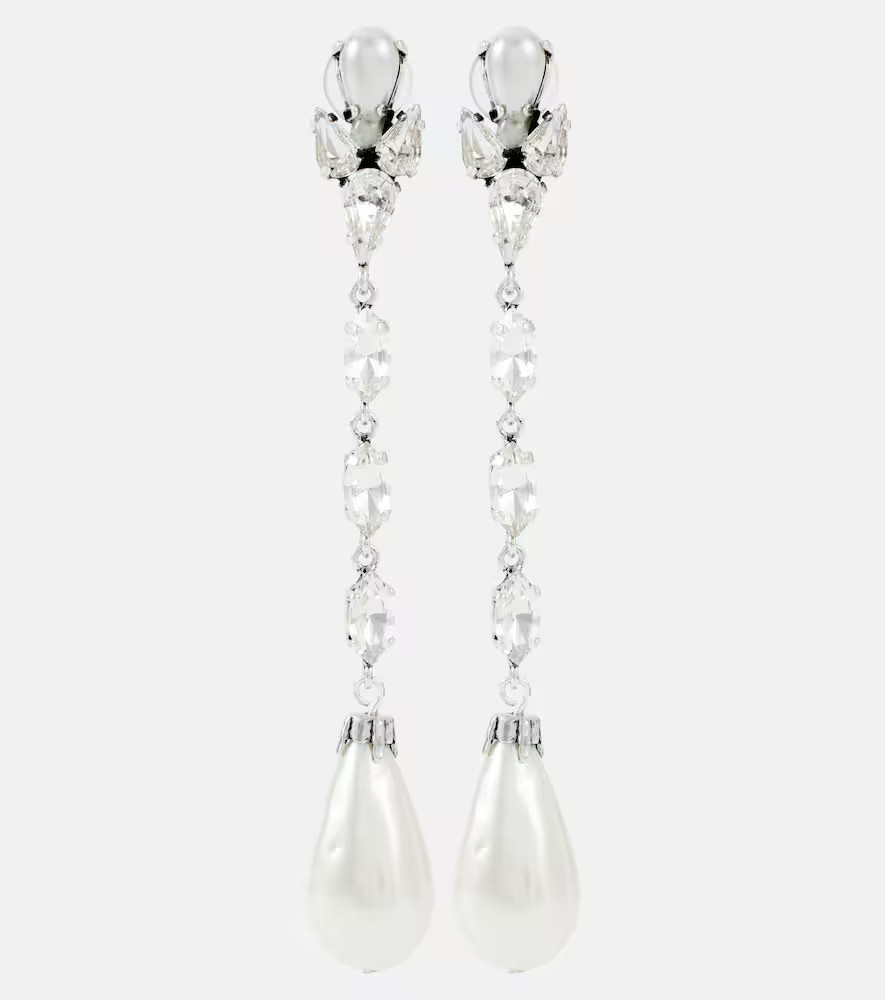 Saint Laurent Drop clip-on earrings with faux pearls | Mytheresa (INTL)