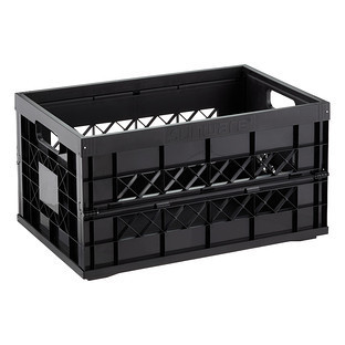 Large Heavy-Duty Collapsible Crate Black | The Container Store