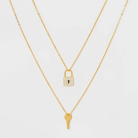 SUGARFIX by BaubleBar Locket and Key Delicate Layered 14K Necklace - Gold | Target
