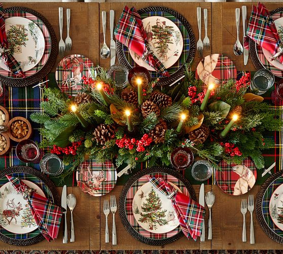 Stewart Plaid Cotton Table Runner | Pottery Barn (US)