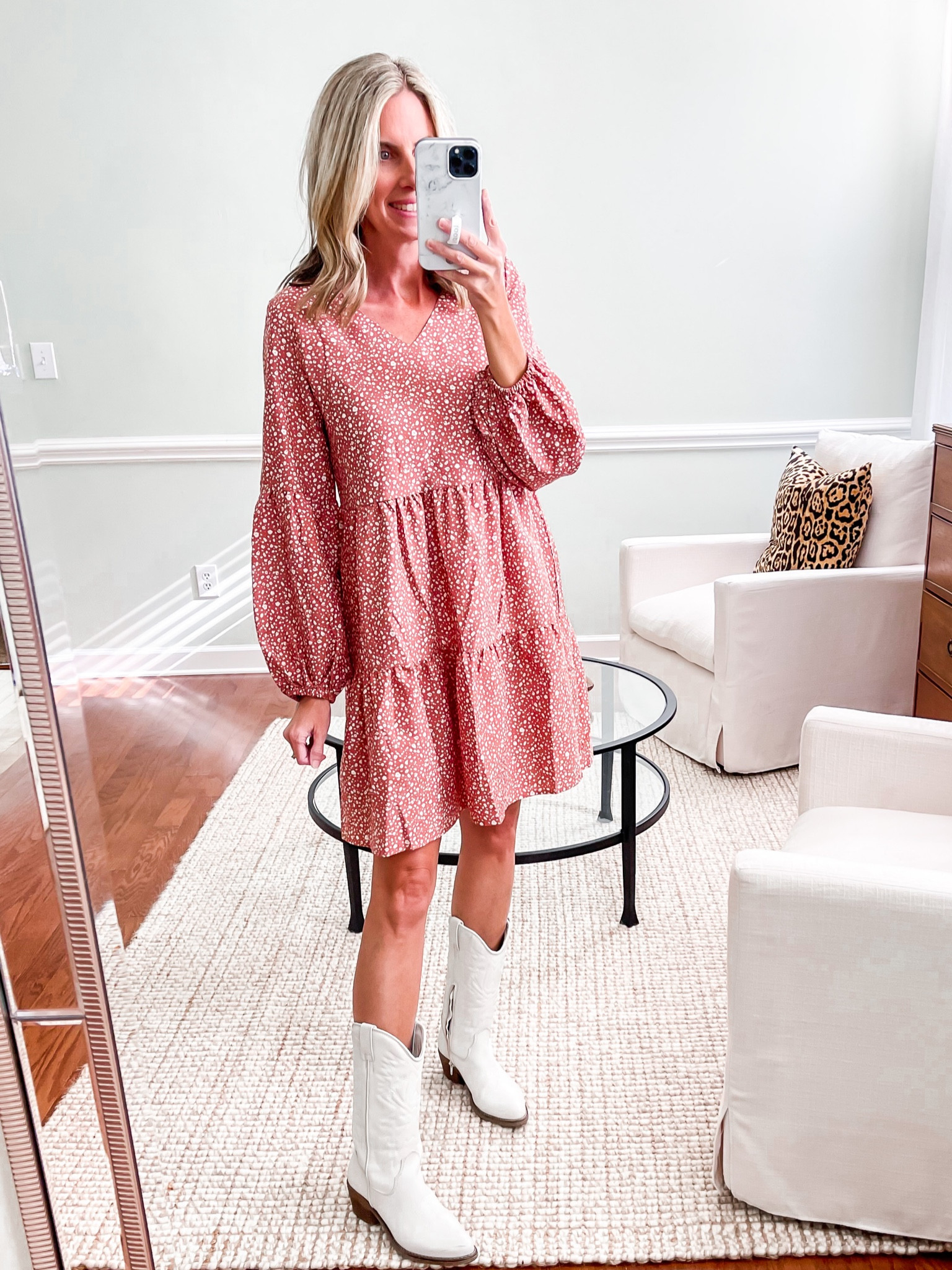 Amazon dress fits true to size.  Wearing a small. White western boots. Fall outfit idea


#amazonfashion #amazon #falldress #outfitidea #boots #fallboots #ltkstyletip #ltkseasonal #fallfashion 
Fall dresses 




#LTKshoecrush #LTKunder50 #LTKsalealert