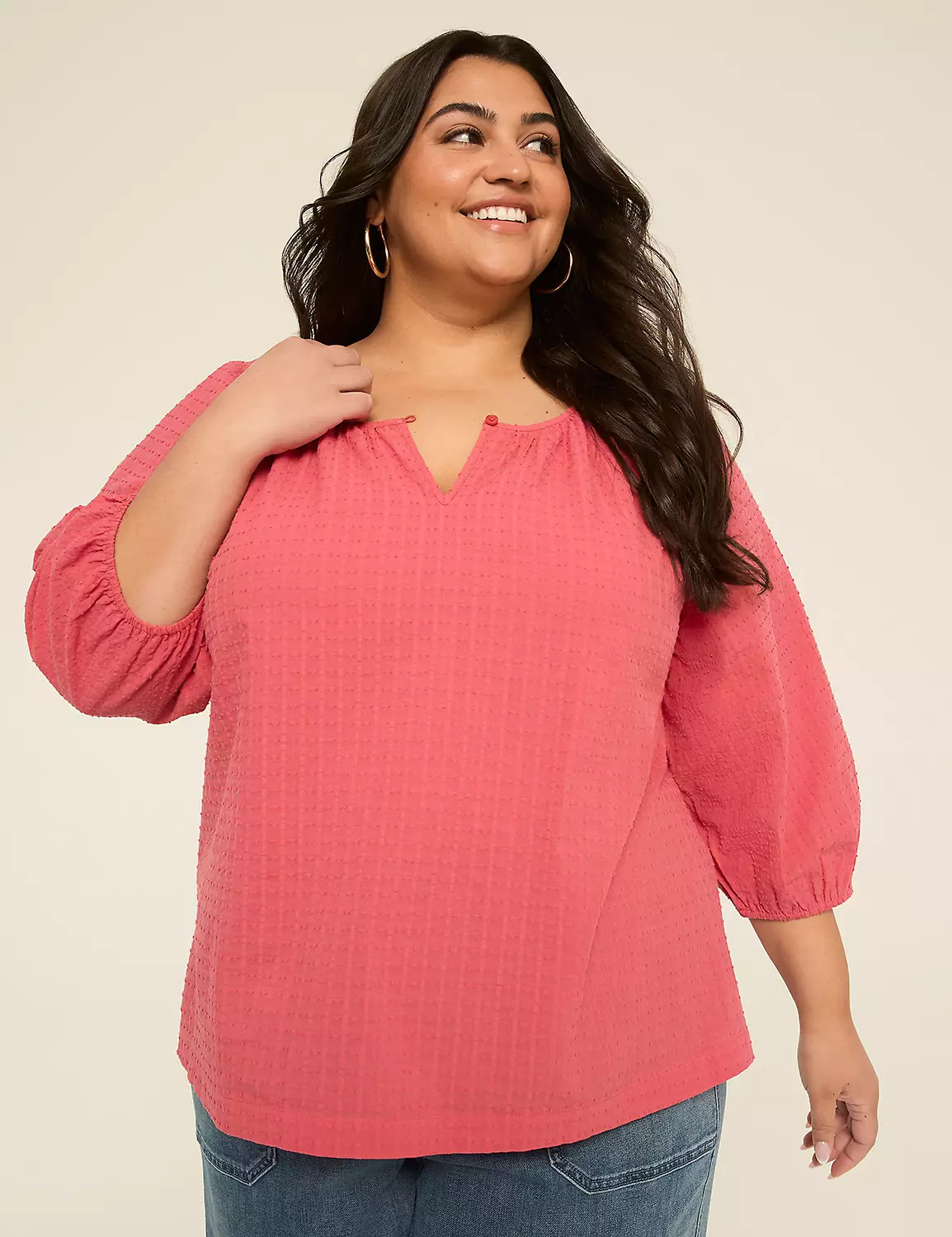 Elbow Sleeve Scoop-Neck Blouse | Lane Bryant (US)