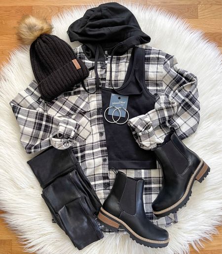 Happy Saturday Friends!  Here’s a fun look for you today with this hooded flannel that I found in the Mens Department!  It fits TTS with a slightly oversized look to it!  So cute with leggings!  Everything here is linked for you!  Have a great weekend! 🖤

#LTKunder50 #LTKshoecrush #LTKstyletip