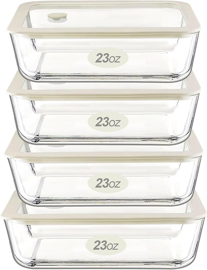 Urban Green Glass Food Container Set with Glass Lid, 4 Pack, Food Storage Containers Set, Airtigh... | Amazon (US)