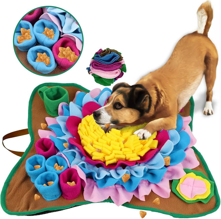 Pet Snuffle Mat for Dogs Interactive Feed Game Sunflower Suction Cups Dog Treats Feeding Mat with... | Amazon (US)