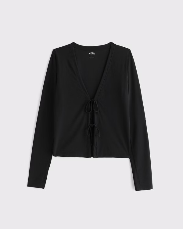 Women's YPB Active Featherweight Tie-Front Cardigan | Women's Tops | Abercrombie.com | Abercrombie & Fitch (US)