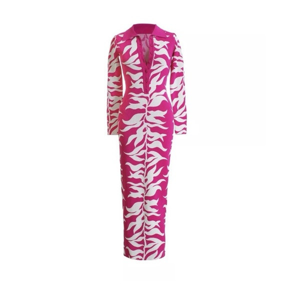 Hanifa Soraya Maxi Size SMALL Long pink dress | Poshmark