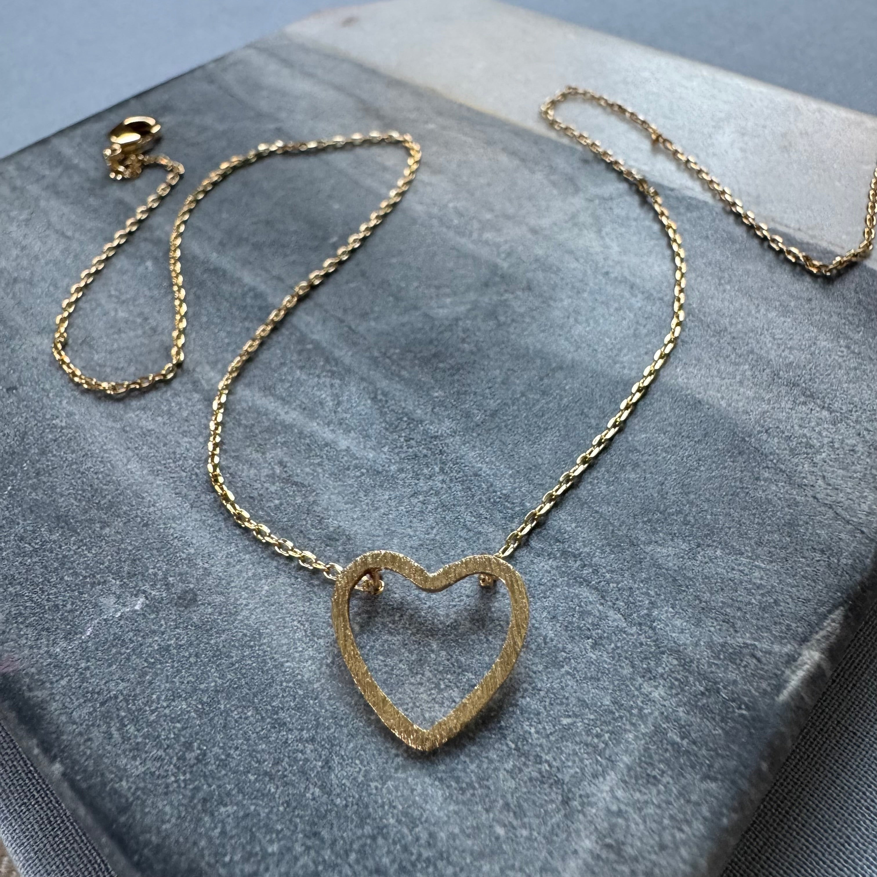 Brushed Heart Delicate Necklace | Erin McDermott Jewelry