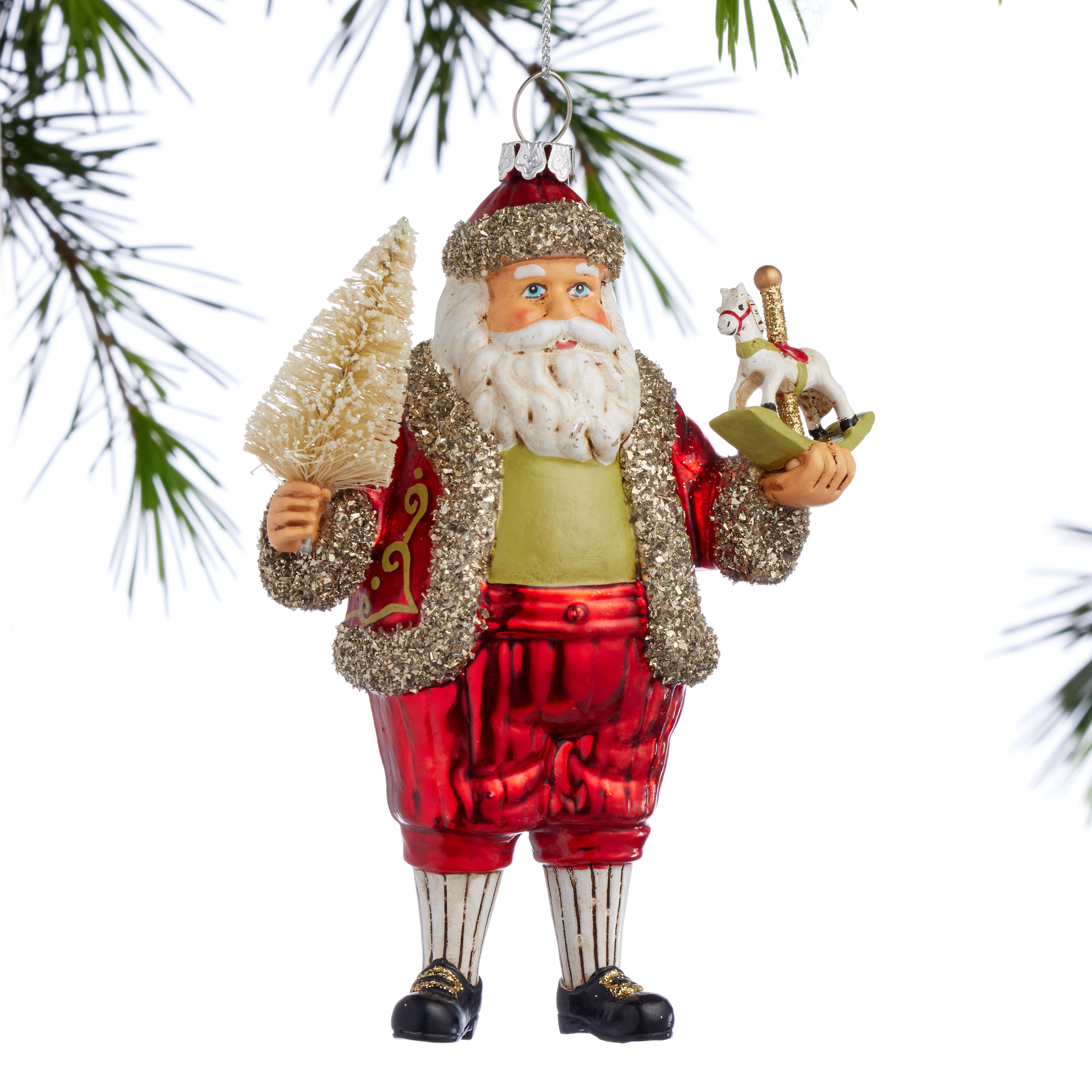 Glass and Resin Vintage Santa Ornament | World Market