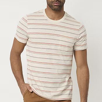 mutual weave Mens Crew Neck Short Sleeve Striped Pocket T-Shirt | JCPenney