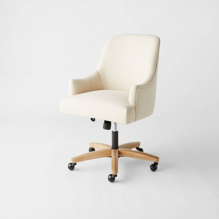 Santa Monica Rounded Back Upholstered Office Chair Cream - Threshold™ designed with Studio McGe... | Target
