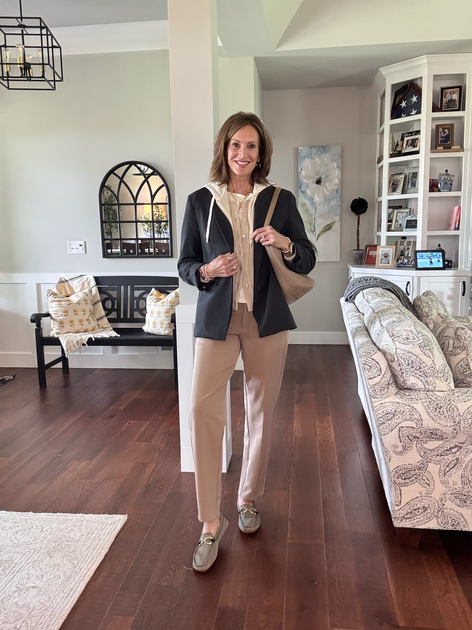 Scuba blazer - large Cable knit cardigan - large Pants - size 6 tall 
Allie & Bess jewelry discount - ANNIE20 
Travel style Workwear style Elevated casual

#LTKTall #LTKWorkwear #LTKTravel