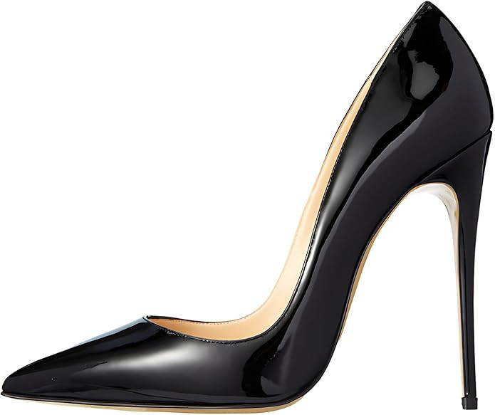 Women's Pointed Toe Shallow Stiletto Heels 4.7 Inch Pumps Wedding Party Banquet Shoes | Amazon (US)