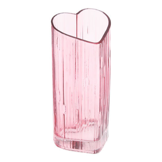 Pink Glass Ribbed Heart Vase by World Market | World Market