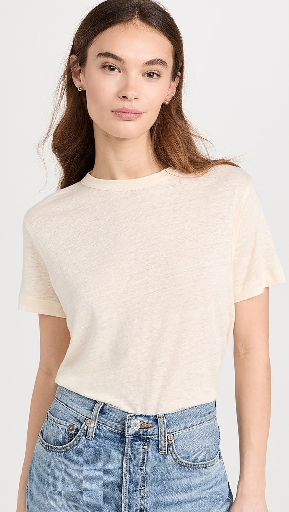 The Linen Perfect Tee in Cream | Shopbop