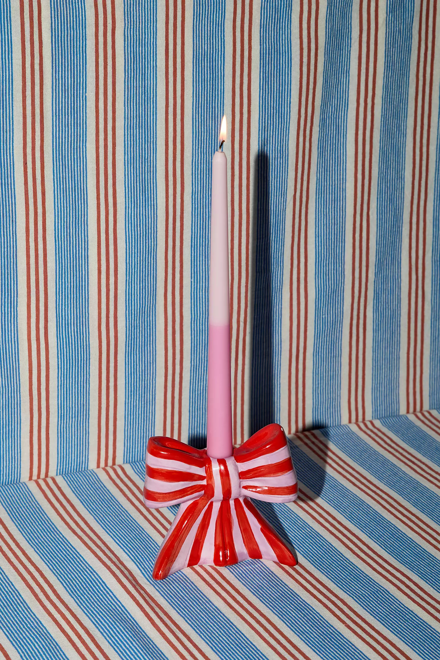 DOIY Striped Bow Taper Candle Holder | Urban Outfitters (US and RoW)