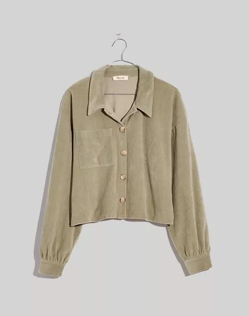 Knit Corduroy Crop Shirt-Jacket | Madewell