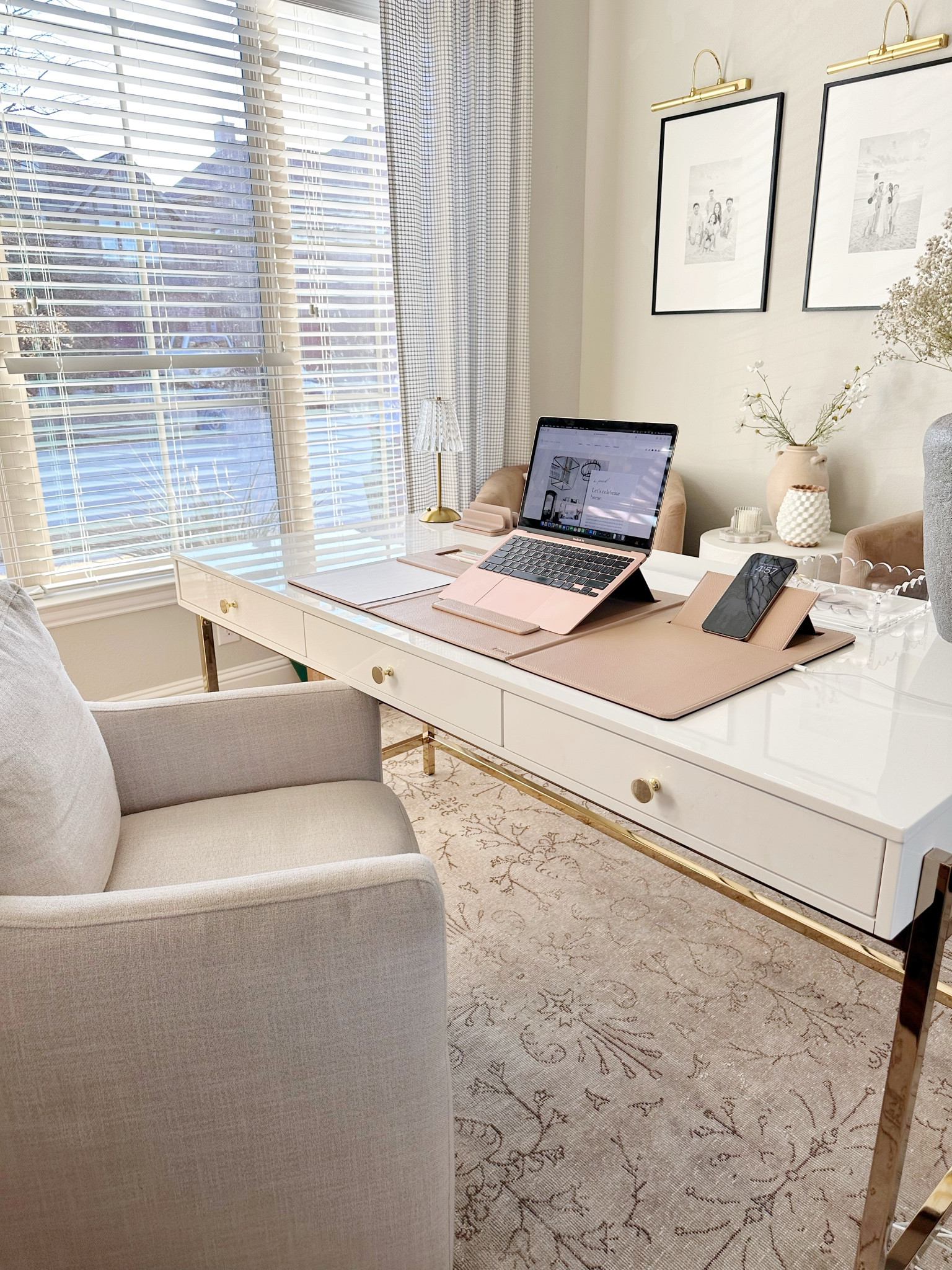 Home office setup featuring my new desk organizer with built-in laptop stand, wireless charger and more! 💻🤍

#LTKWorkwear #LTKHome