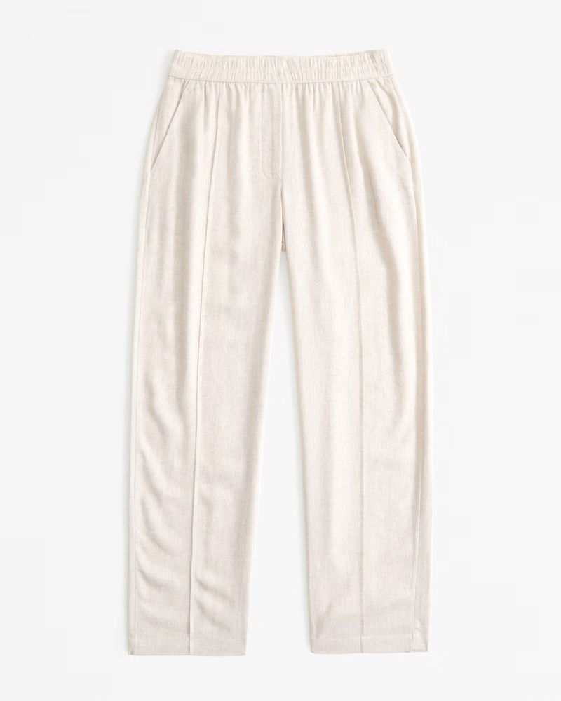 Women's Straight Linen-Blend Pull-On Pant | Women's New Arrivals | Abercrombie.com | Abercrombie & Fitch (US)