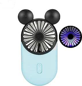 Kbinter Cute Personal Mini Fan, Handheld & Portable USB Rechargeable Fan with Beautiful LED Light... | Amazon (US)