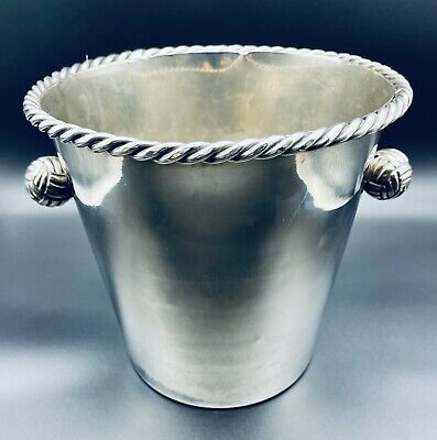 Vintage Target: Silver Finish Ice Bucket, Braided Detail, For Wine, Water, Ice  | eBay | eBay US