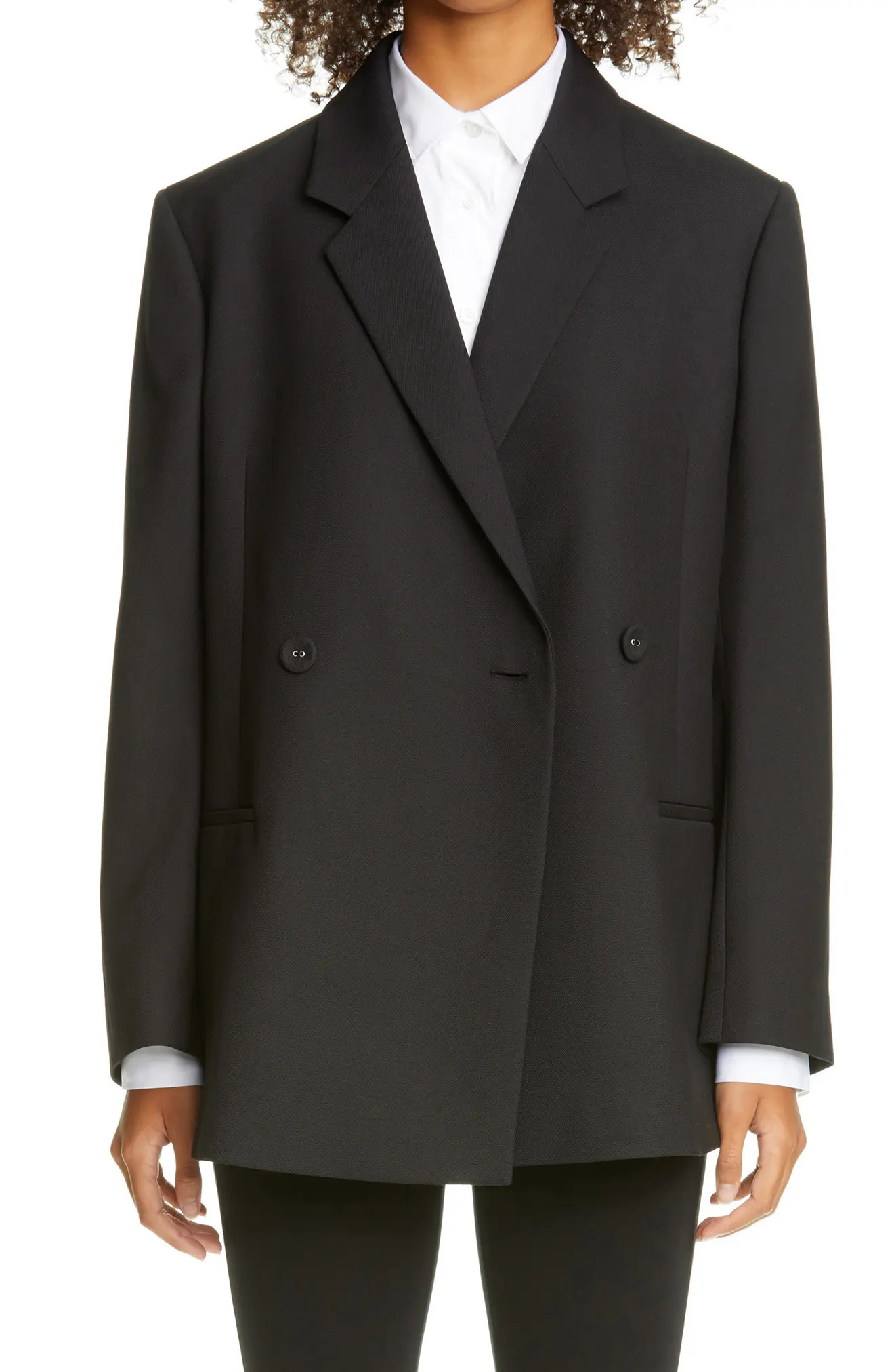 Toteme Loreo Oversize Double Breasted Blazer in Black at Nordstrom, Size 4 Us | Nordstrom