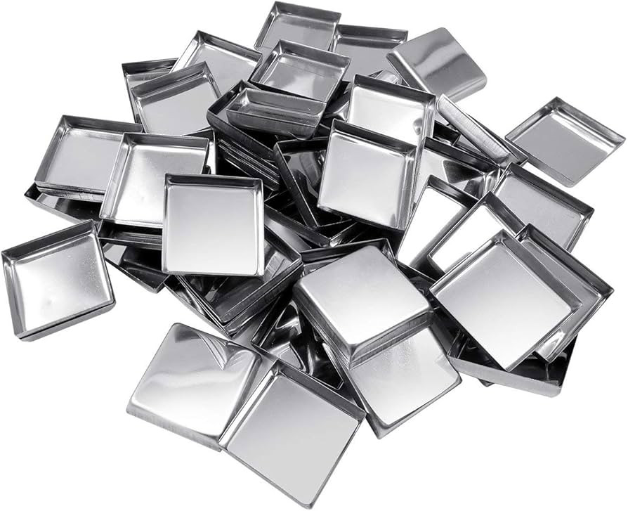 Allwon 56 Pack Empty Square Metal Pans for Eyeshadow Palette Magnetic Makeup Palette (26mm) | Amazon (US)